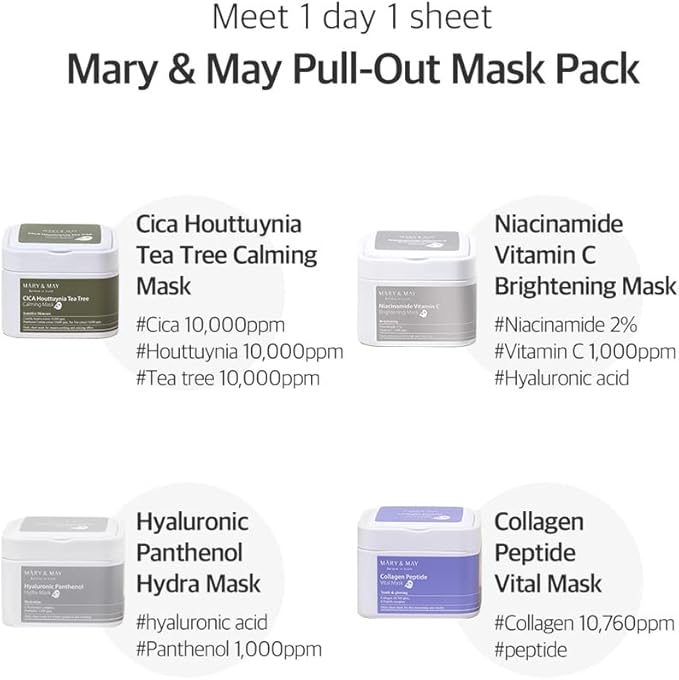 MARY&MAY Collagen Peptide Vital Mask 30pcs