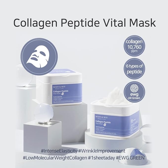 MARY&MAY Collagen Peptide Vital Mask 30pcs