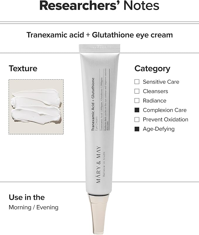 MARY&MAY Tranexamic Acid + Glutathione Eye Cream 30ml