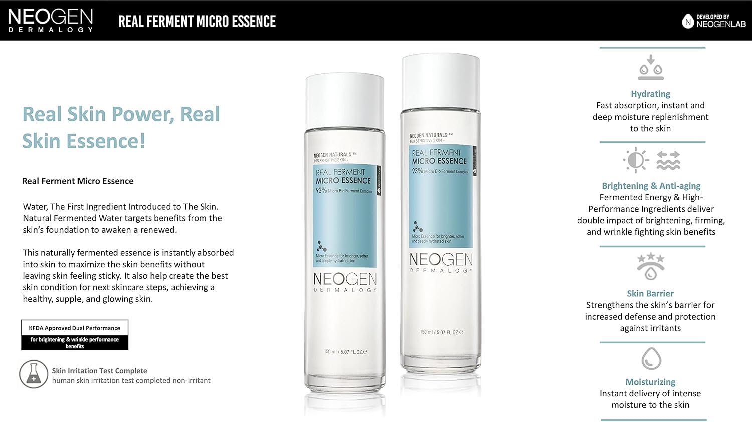 NEOGEN DERMALOGY Real Ferment Micro Essence Premium 150 ml